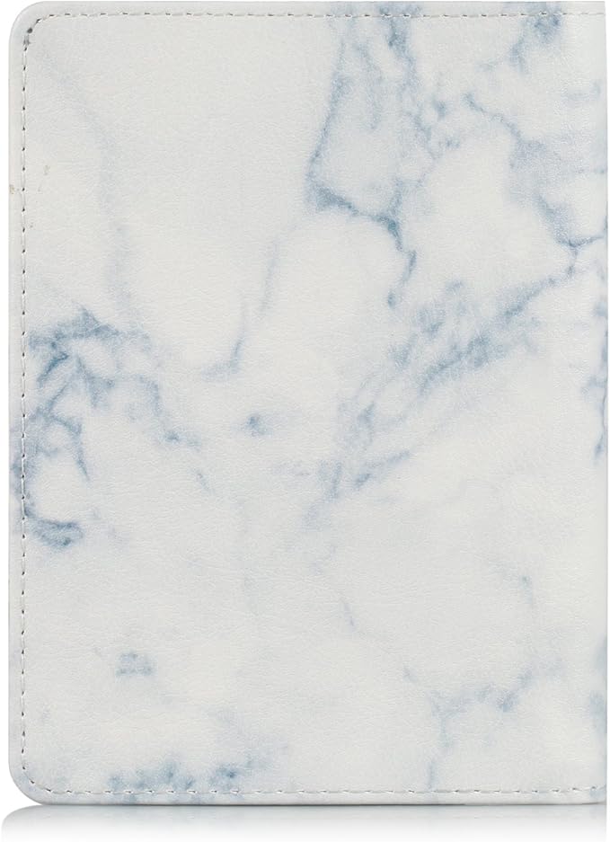 EpicGadget RFID Blocking Premium Leather Passport Holder Travel Wallet Cover Case (Marble)