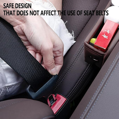 Car Seat Gap Filler 2 Pack Car Gap Filler Seat Organizer Front Seat Leather Car Accessories, Car Essentials for SUV Truck, Adjustable Seat Gap Filler Organizer (Brown，1 Pack)