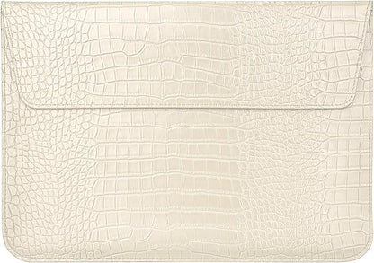 MOSISO Laptop Case 13 inch, 13 inch Laptop Sleeve Compatible with MacBook Neo 13 A18 Pro A3404 Air M4 M3 M2 M1 2026-2018 / Pro M2 M1 2026-2016, Crocodile Grain PU Leather Flap Case Bag, Beige