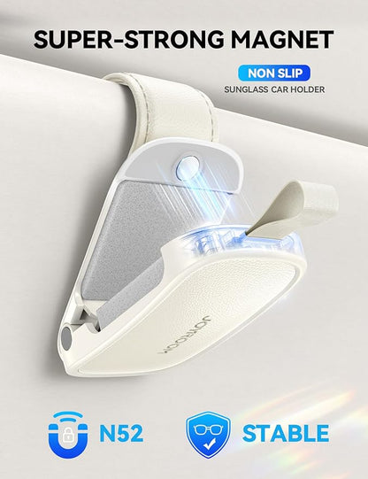 JOYROOM Sunglass Holder for Car Magnetic Visor Sunglasses Holder Clip (White)