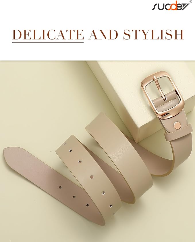 SUOSDEY Women Belts For Jeans Dresses Pants Ladies Leather Waist Belt with Elegant Buckle, Width 1.3"