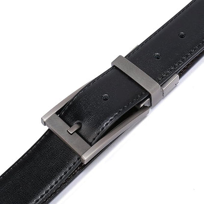 Belts for Men Reversible Leather 1.25” Waist Strap Fashion Dress Buckle Beltox