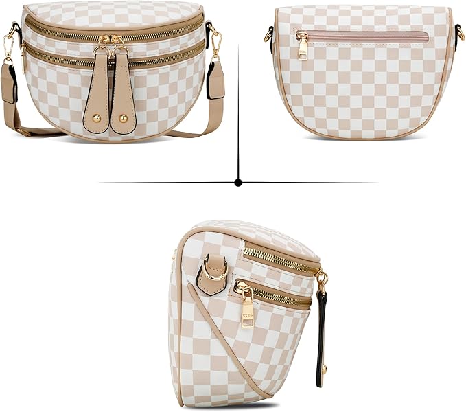 KKXIU Crossbody Sling Bag for Women Trendy Fanny Pack Vegan Leather Chest Bag | Trendy