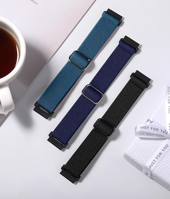 Lerobo Elastic Bands Compatible with Samsung Galaxy Watch 8 7 6 5 4 40mm 44mm/Galaxy Watch 8 Classic 6 4 Classic 43mm 47mm 42mm 46mm/5 Pro Band 45mm/Active 2,3 Pack 20mm Adjustable Nylon Sport Band
