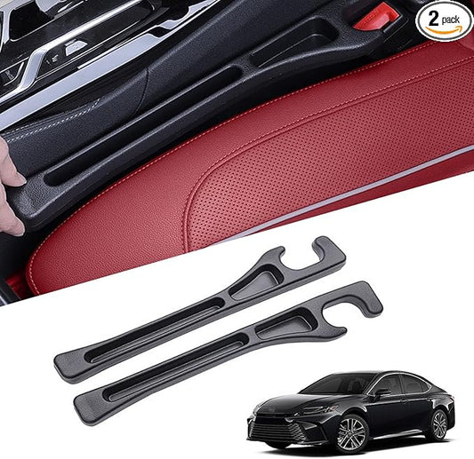 2Pcs Car Seat Gap Filler Organizer Compatible with Toyota Camry, Soft Foam Seat Side Gap Filler with Storage Avoids Things Falling, Fill the Gap Between Seat and Console
