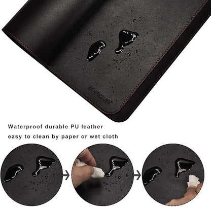 ZORESYN Large Mouse Pad (47.2" x 23.6") - PU Leather Extended Gaming Mousepad Desk Mat - Nonslip Base and Waterproof Desktop Keyboard Extended Mouse Mat (Black)