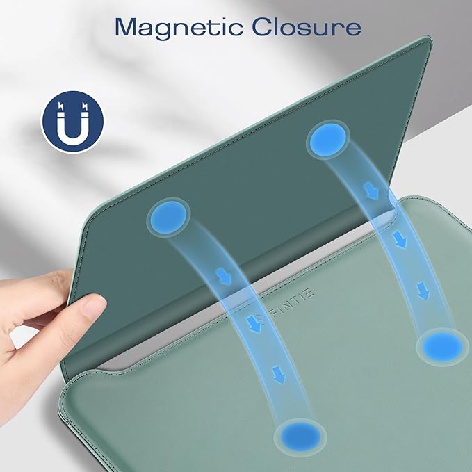 Fintie Sleeve Case for MacBook Air 13.6 A3449 A3240 A3113 A2681, Pro 14 A3427 A3426 A3434 A3401 A3185 A3112 A2992 A2918 A2779 A2442, MacBook Pro/Air/Neo 13 - Slim Bag Cover with Stand, Green