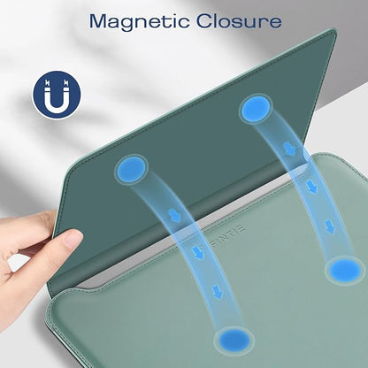Fintie Sleeve Case for MacBook Air 13.6 A3449 A3240 A3113 A2681, Pro 14 A3427 A3426 A3434 A3401 A3185 A3112 A2992 A2918 A2779 A2442, MacBook Pro/Air/Neo 13 - Slim Bag Cover with Stand, Green