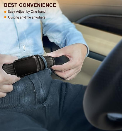 KEMISANT Belt Men, Sliding Ratchet Belt Genuine Leather For Gift Mens Dress Pants Oxfords,Size Adjustable