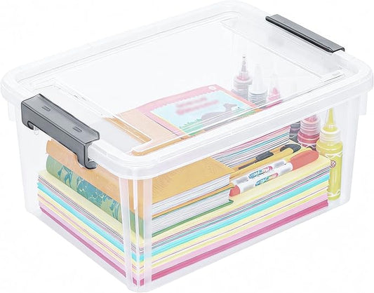 Citylife 17 QT Plastic Storage Bins with Lids Latching Stackable Storage Containers for Organizing Large Clear Storage Box for Garage, Craft, Toys, Closet, Home, 1 Packs