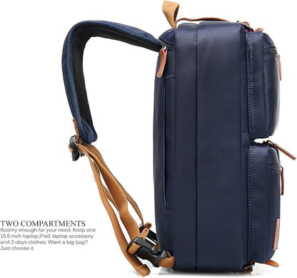 CoolBELL Convertible Backpack Messenger Bag Shoulder Bag Laptop Case Handbag Business Briefcase Multi-Functional Travel Rucksack Fits 17.3 Inch Laptop for Men/Women (Blue)