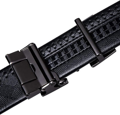 Barry.Wang Mens Belts Leather Ratchet Automatic Buckle Slide Click 1 3/8" Designer Dress Fashion Classic Casual Work Business