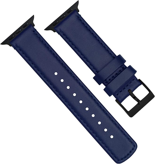 BARTON WATCH BANDS - Top Grain Leather Watch Bands Compatible with Apple Watch Models - 1, 2, 3, 4, 5, 6, 7, 8, 9, 10, SE, Ultra & Ultra 2