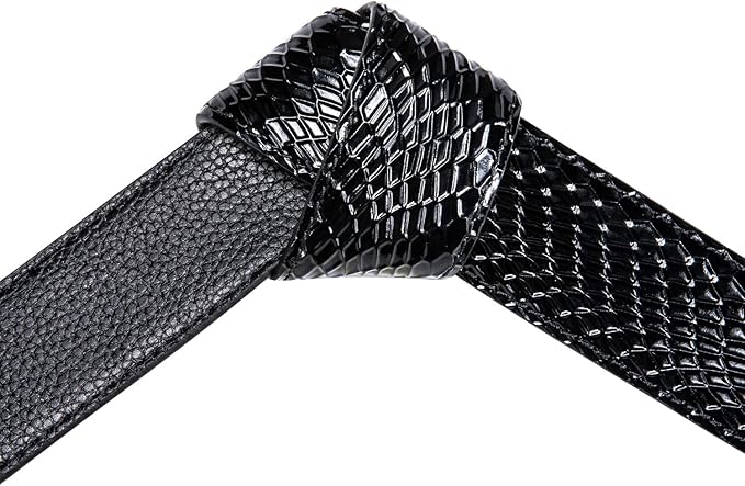 Barry.Wang Mens Belts Leather Ratchet Automatic Buckle Slide Click 1 3/8" Designer Dress Fashion Classic Casual Work Business
