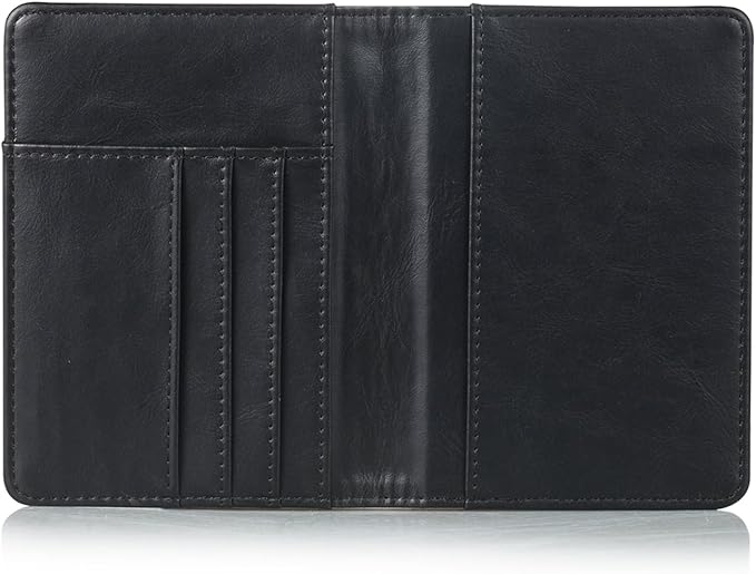 EpicGadget RFID Blocking Premium Leather Passport Holder Travel Wallet Cover Case (Black)