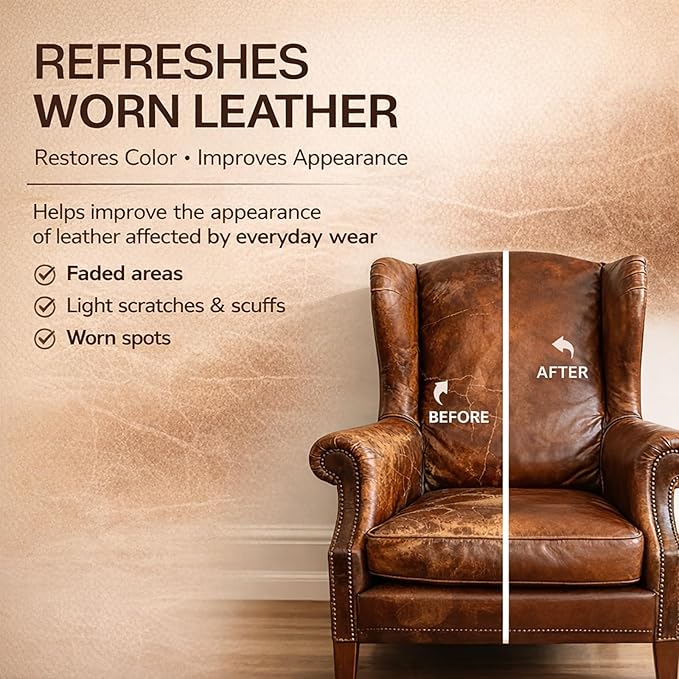 Leather Restore Cream – Leather & Furniture Restoration Salve, Leather Scratch Polish Remover, Easy & Fast to Use, Long-Lasting Protector, Conditioner & Cleaner for Couch, Car Seat, Boots
