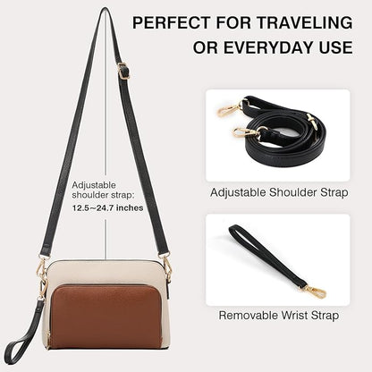 Marvolia Crossbody Bag for Women - PU Leather Shoulder Bag Trendy Small Crossbody Purse Bag for Travel Work Party