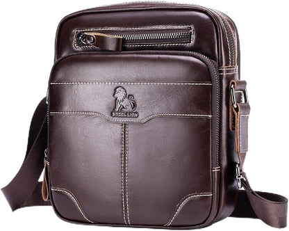 Premium Leather Men's Crossbody -Organized Storage & Durable,Stylish for Daily Carry