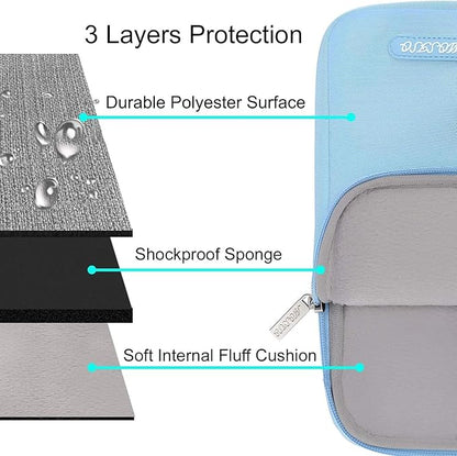 MOSISO Laptop Case 16 inch, 15-15.6 inch Laptop Sleeve Compatible with MacBook Pro 16 M5 M4 M3 M2 M1, HP Acer Dell Lenovo ASUS, Polyester Vertical Computer Sleeve Bag with Pocket, Air Blue