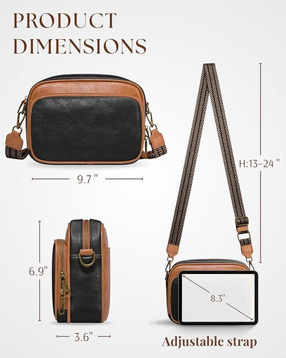 Crossbody Bags with Built-in Wallet, Anti-Theft Travel Purse with Card Slots, Trendy Vegan Shoulder Bag for Women Men