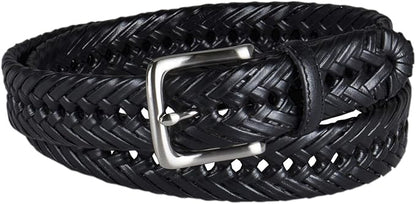 Tommy Hilfiger Men's Fully Adjustable Leather Braided Belt, Classic Strap for Jeans, Khakis & Dress Pants
