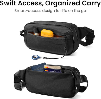 tomtoc 3.5L X-Pac Sling Bag with RFID Blocking, Crossbody Bag Minimalist Chest Shoulder Pack for Men/Women, Water-resistant Lightweight Casual Funny Pack for Travel/Daily Commute