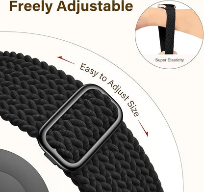 SNBLK 3 Pack 18mm 20mm 22mm Braided Watch Band Compatible with Garmin Vivoactive 5 Watch Bands/Vivoactive 6/3/4s, Quick Release Adjustable Elastic Nylon Loop Strap for Venu 3S/2S/Venu 3/2 Women Men