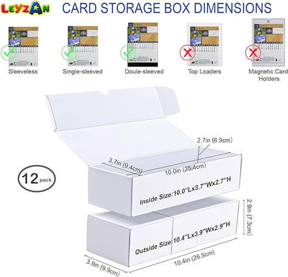 Trading Card Storage Boxes, 12 Pack 600 Count Cardboard Card Organizer for MTG, TCG & Sports Cards, Fits Sleeved Cards, Bulk Card Storage for Trading Card Collections