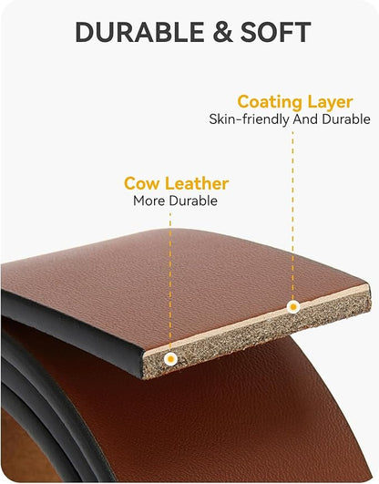 CHAOREN Mens Belts Leather - 35mm Genuine Leather Belt for Jeans - Men Gift for Casual Dress