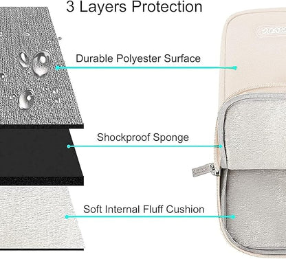 MOSISO Laptop Case 13.3 inch, 13-13.3 inch Laptop Sleeve Compatible with MacBook Air/Pro 13/Pro 14 M5 M4 M3 M2 M1, HP Dell ASUS Lenovo,Polyester Vertical Computer Sleeve Bag with Pocket, Sand
