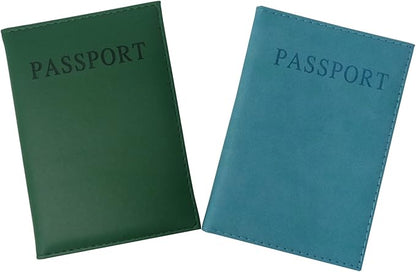 Honbay 2PCS Artificial Leather Passport Holder Cover Passport Case for Men and Women