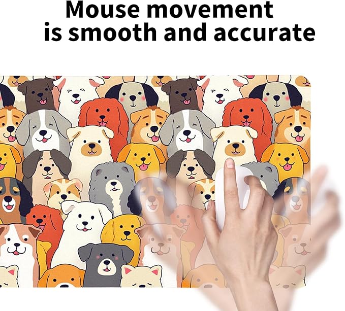 Positively Adorable Dog Desk Mat - 23.62 * 11.81in Desk Pad, Large Non-Slip PU Leather Pad for Aesthetic Home Office & Gaming,A Gift for Dog Lovers