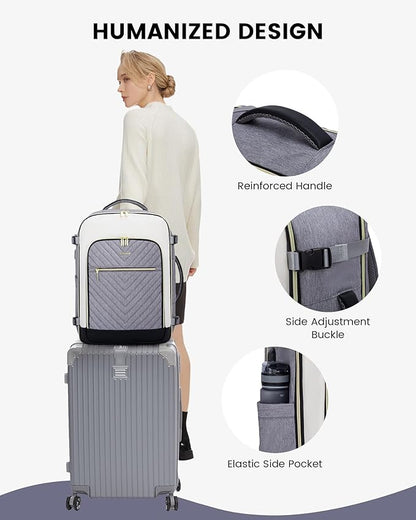 LOVEVOOK Large Travel Backpack for Women, 50L Carry on Backpack Airplane Approved, TSA Personal Item Travel Bag for Women fits 18" Laptop, Waterproof Carry on Bags for airplanes with 3 Packing Cubes