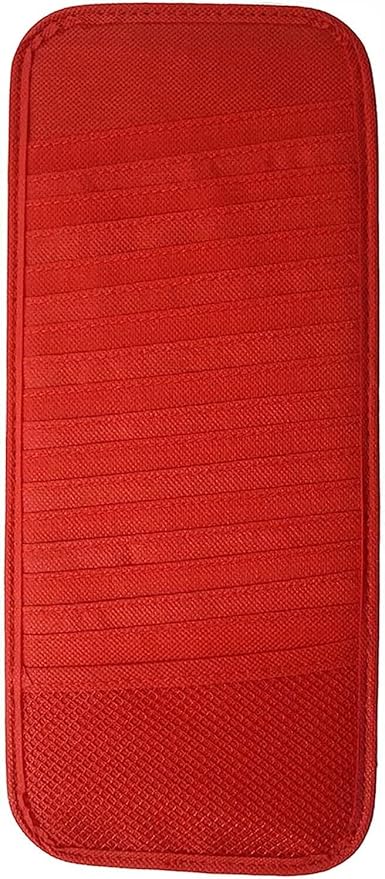 18 CD Car Sun Visor Storage Disc Capacity DVD Holder Red Pocket Case Organizer