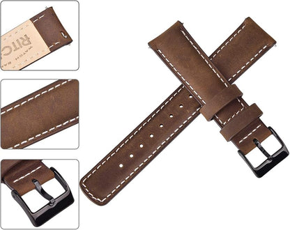 Ritche Christmas Gift Quick Release Leather Watch Bands Genuine Watch Straps for Men Women Top Grain Leather Watch Strap, White Elephant Gifts, Stocking Stuffers for Men, Father's Day gifts