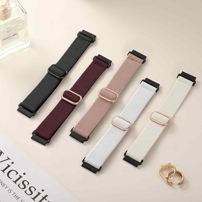 20mm Stretchy Watch Band Compatible with Garmin Vivoactive 5 6 Watch Bands,Quick Release Water-Resistant Nylon Elastic Strap for Vivoactive 3/Venu Sq/Sq 2/Sq Music, Forerunner 245/165/55/570 Women Men