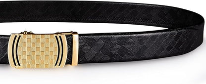 Dubulle Men's Ratchet Belt Gold/Black/Red/Green/Blue/White Automatic Buckle Business Casual Belt Gift - Adjustable Fit