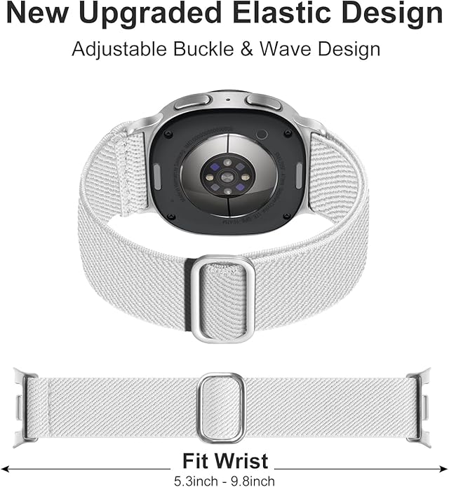 Lerobo Elastic Bands Compatible with Samsung Galaxy Watch 8 7 6 5 4 40mm 44mm/Galaxy Watch 8 Classic 6 4 Classic 43mm 47mm 42mm 46mm/5 Pro Band 45mm/Active 2,3 Pack 20mm Adjustable Nylon Sport Band