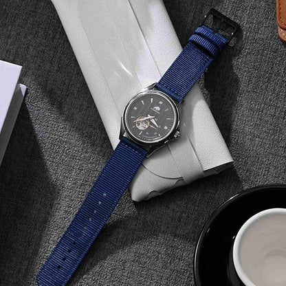 BISONSTRAP Men’s Nylon Watch Bands, Two-Piece Military Watch Straps, Quick Release, Brushed Buckle, Band Width 18mm 19mm 20mm 22mm