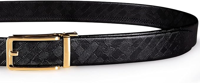 Dubulle Men's Ratchet Belt Gold/Black/Red/Green/Blue/White Automatic Buckle Business Casual Belt Gift - Adjustable Fit