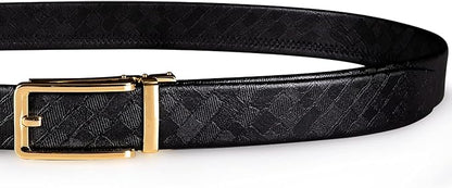 Dubulle Men's Ratchet Belt Gold/Black/Red/Green/Blue/White Automatic Buckle Business Casual Belt Gift - Adjustable Fit