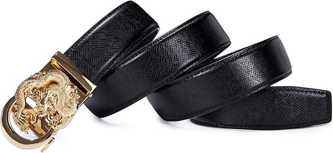 Dubulle Designer Mens Belts, Sliding Automatic Buckle Ratchet Dress Belt TOP Genuine Leather Strap Gifts