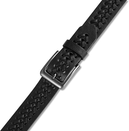 MILORDE Leather Braided Belts for Men, Handmade, Causal Woven Leather Jeans daily wear