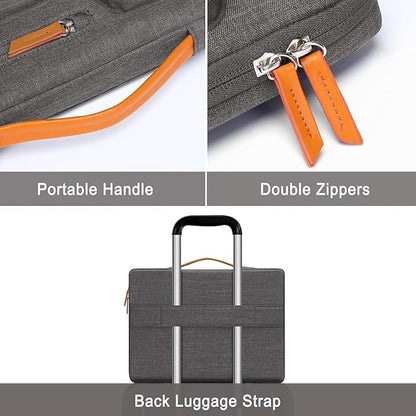 MOSISO 360 Protective Laptop Case 13.3 inch, 13-13.3 inch Laptop Sleeve Compatible with MacBook Air/Pro 13 / Pro 14,HP Dell Acer ASUS,Side Open Carrying Case with 4 Zipper Pockets&Handle, Taupe Gray