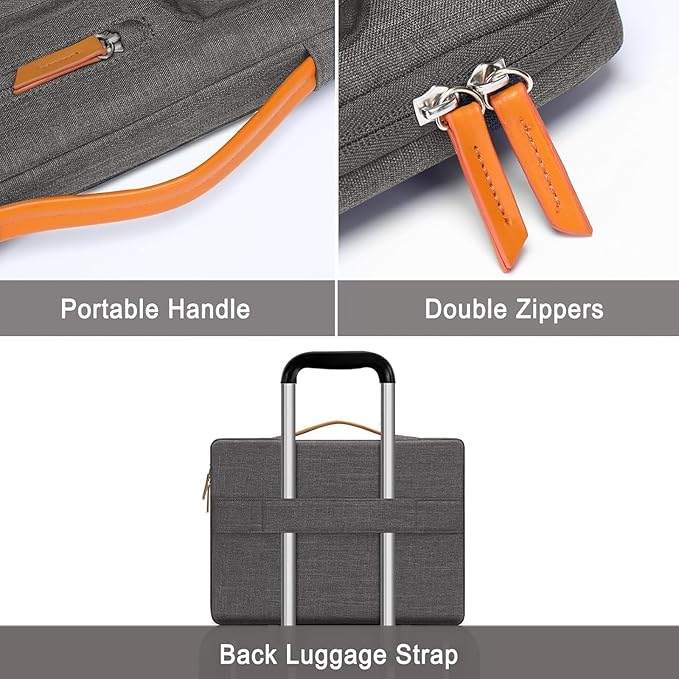 MOSISO 360 Protective Laptop Case 16 inch, 15-15.6 inch Laptop Sleeve Compatible with MacBook Pro 16, HP Acer Dell Lenovo ASUS, Side Open Carrying Case with 4 Zipper Pockets&Handle, Taupe Gray