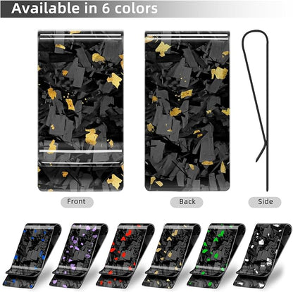 MONOCARBON Carbon-Fiber-Money-Clip-for-Men, Minimalist-Money-Holder for Cash, High Elastic Carbon-Fiber-Wallet, Slim and Durable