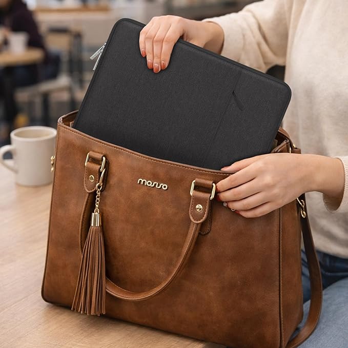 MOSISO Laptop Case 12.3 inch, 11.6-12.3 inch Laptop Sleeve Compatible with MacBook Air 11.6, Acer HP Dell Lenovo Samsung, Surface Pro, Polyester Vertical Computer Sleeve Bag with Pocket, Black