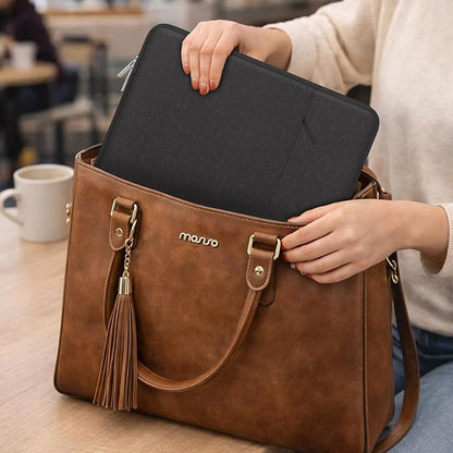 MOSISO Laptop Case 12.3 inch, 11.6-12.3 inch Laptop Sleeve Compatible with MacBook Air 11.6, Acer HP Dell Lenovo Samsung, Surface Pro, Polyester Vertical Computer Sleeve Bag with Pocket, Black