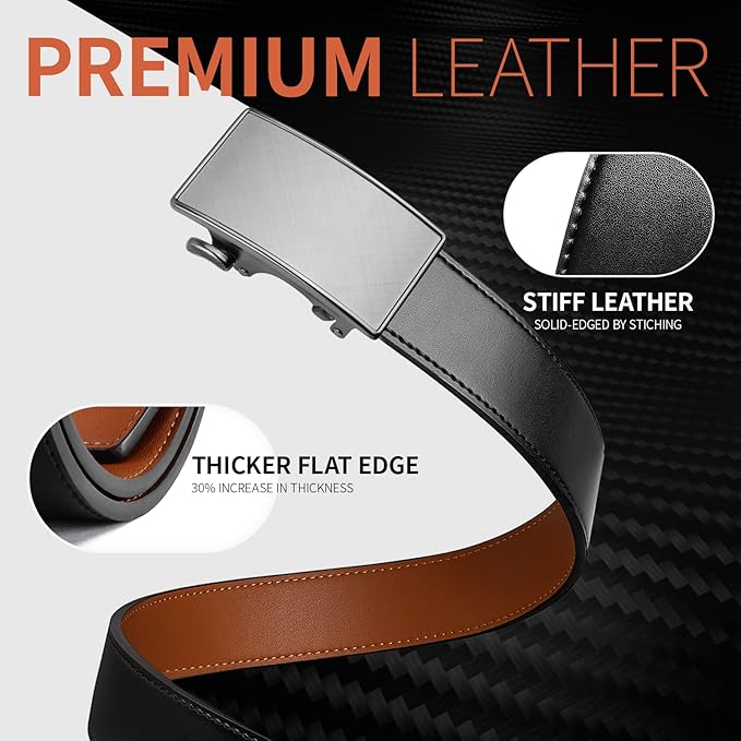 Zitahli Ratchet Belts for Men,Adjustable for Gift mens belt Leather For Dress and Casual Trim to Fit,Men's Accessories
