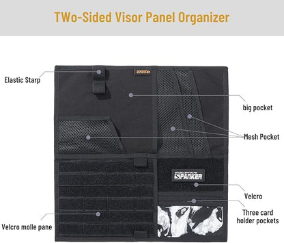 EXCELLENT ELITE SPANKER Tactical Visor Panel Organizer for Pickup F150 Large Molle Vehicle Sun Visor Holder Car Sunshade Storage Pouch